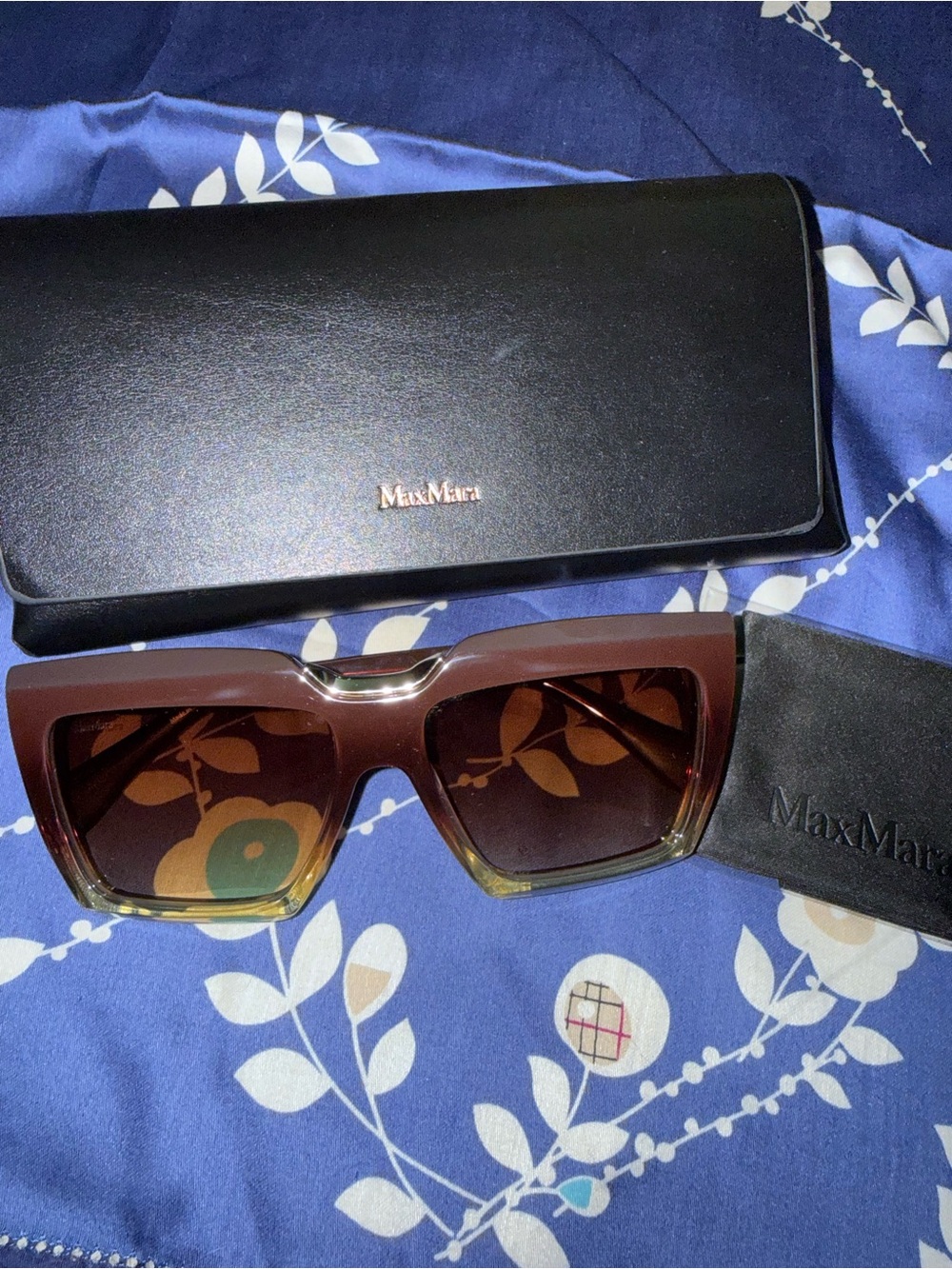 MaxMara Brown Gradient Square Sunglasses